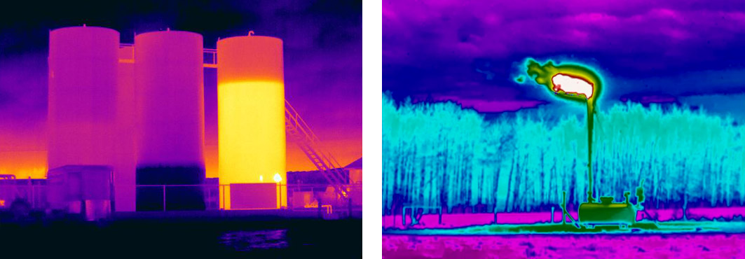 Infrared images from industrial site testing